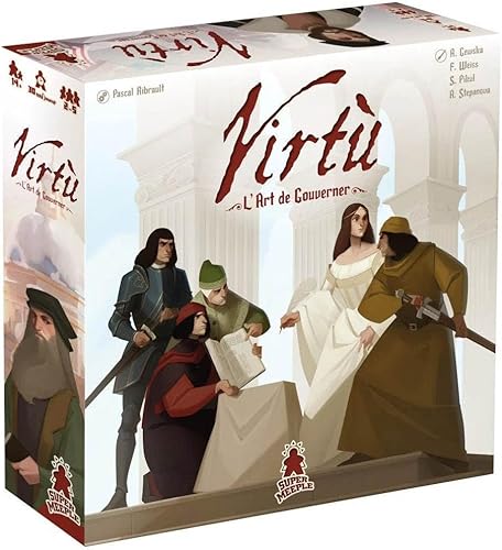 Juego de mesa Virtú, juego de estrategia con temática renacentista italiana, juego de construcción estratégica profunda para adultos y adolescentes