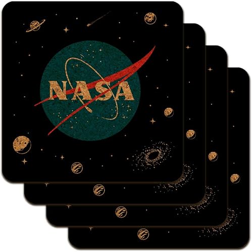 Juego de posavasos de corcho con logotipo oficial de albóndigas de la NASA