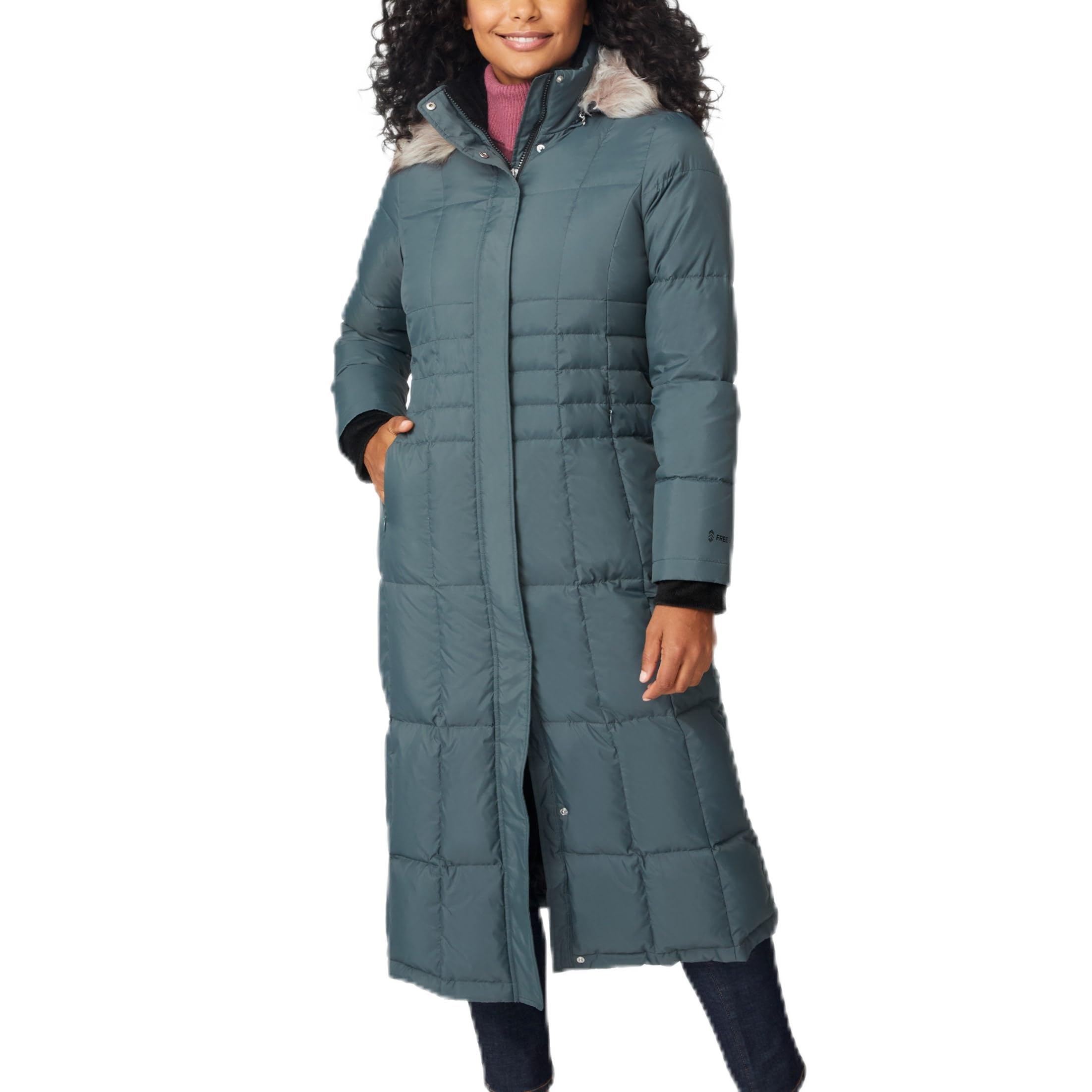 Free Country Women’s Long Parka Jacket Full Body Warm Insulated Winter Coat Water & Wind Resistant Faux Fur Puffer-Splendor