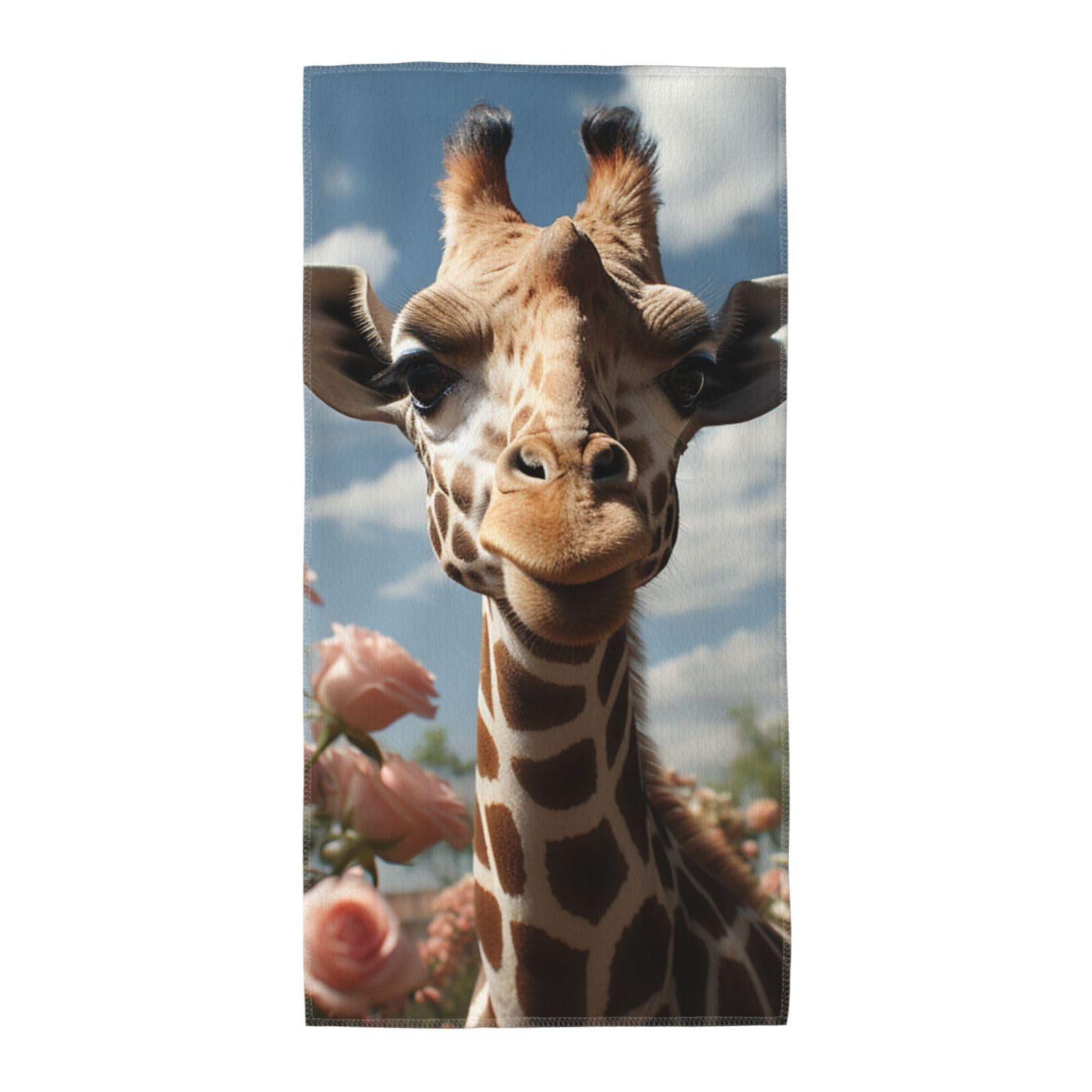FekiLoot Absorbent Hand Towels 12"X24" Decorative Bathroom Towel Soft Microfiber Face Towel Beautiful Giraffe Dish Kitchen Towels for Bathroom Kitchen Hotel Spa Bath Towels