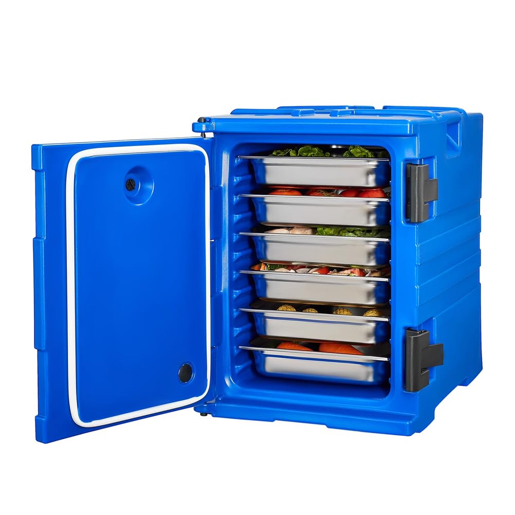Transportador de Alimentos isotérmico de 90 litros, con Carga Frontal y asa, Mantiene temperaturas frías y Calientes para restaurantes y comedores.