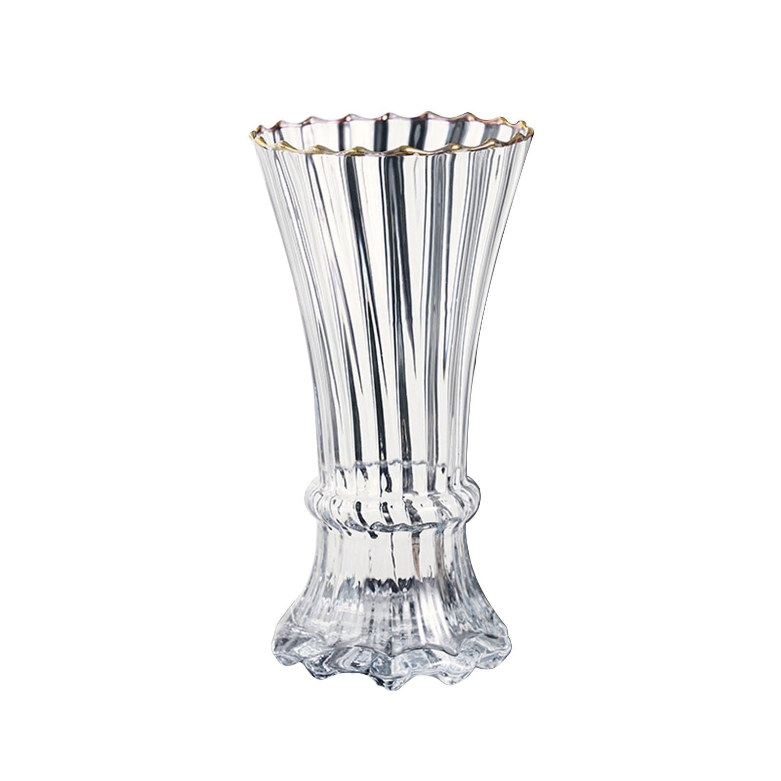 Entryway Decor Glass Vase for Flowers Home Decor for Dining Table Center Decoration Unique House Gifts(Transparent B1)