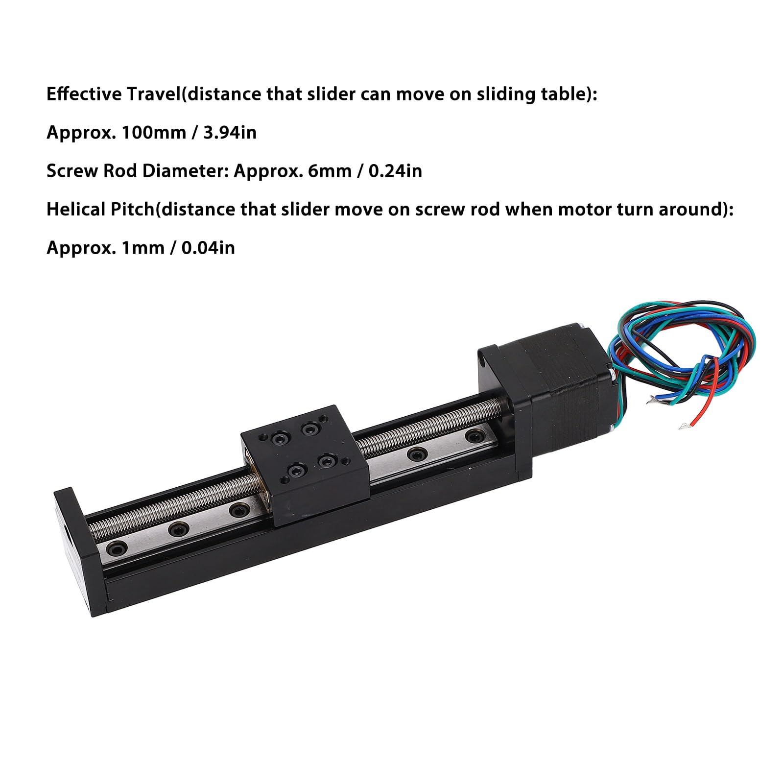 Actuador de carro de guía lineal, motor de 28 pasos, actuador de escalones lineales, carrera de 100 mm, piezas de fresado CNC, X, Y, Z con barra de tornillo en T