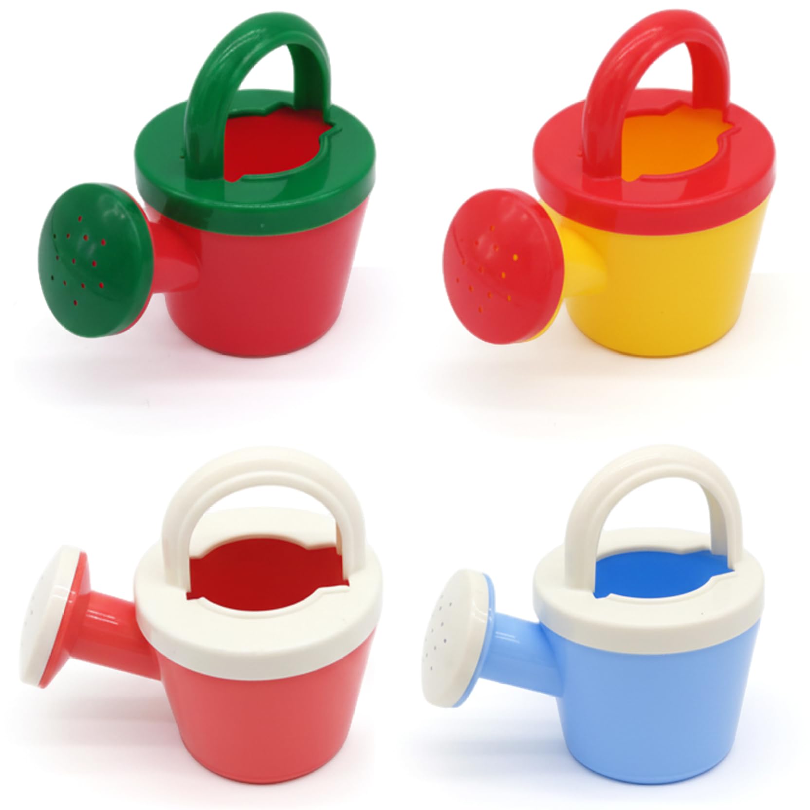 Lot de 4 arrosoirs pour enfants en plastique pour jeux de plage et de jardin