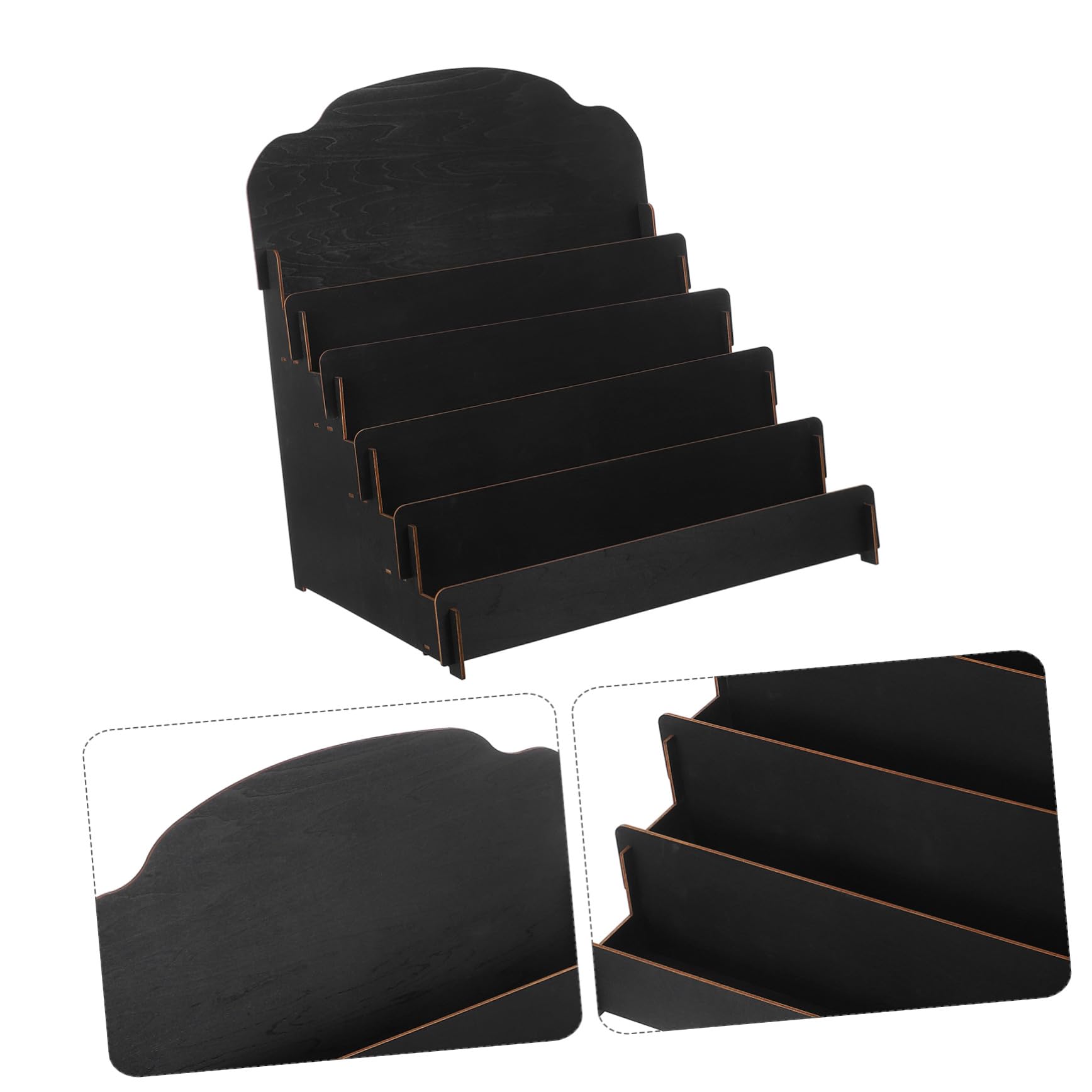 Sosoport Expositor de Tarjetas de Madera para Postales Organizador de Tarjetas y Expositor de Sobremesa para Fotos Folletos y Papelería Escritorio