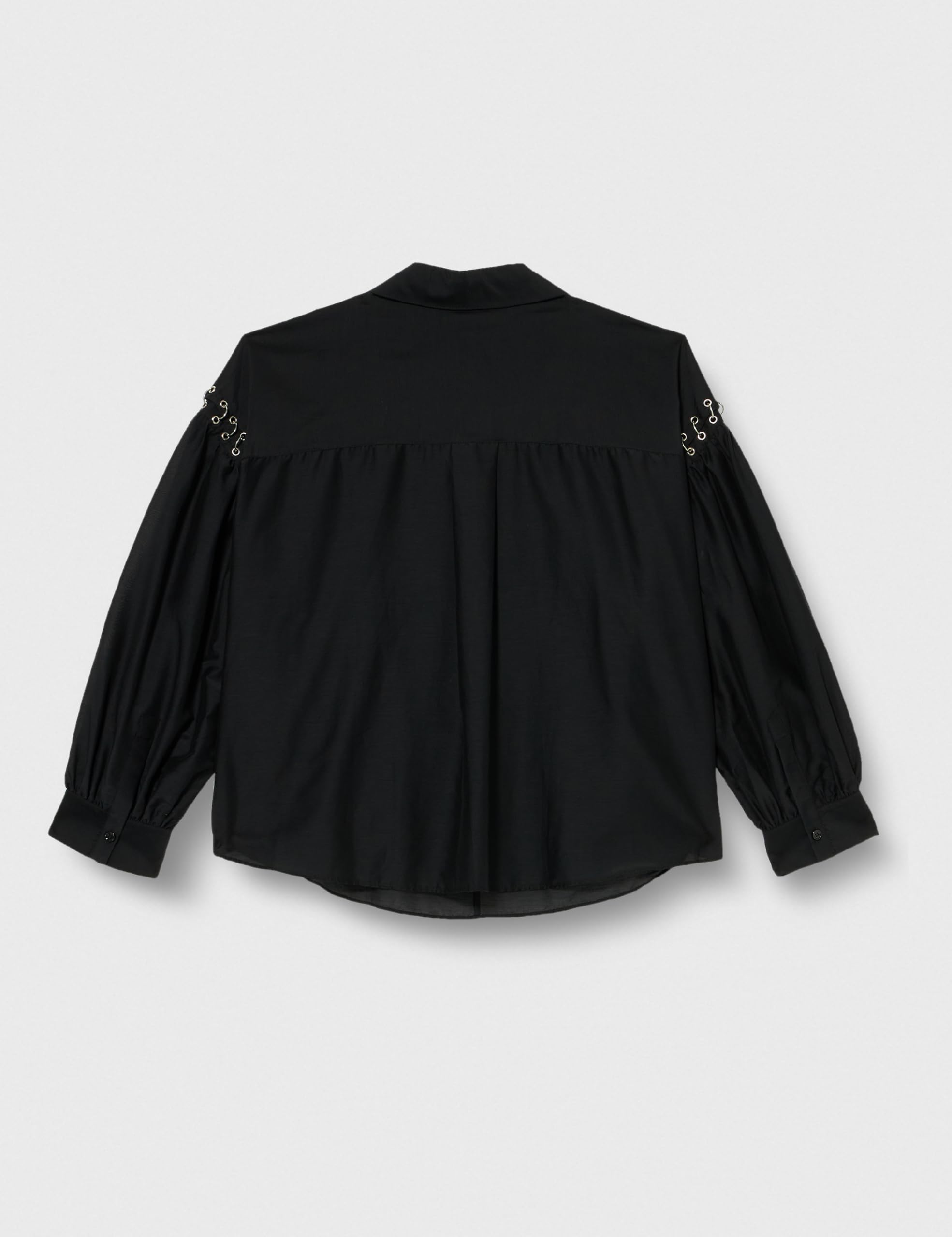 Pinko Elf Blusa Voile Seta Cotone con Piercing Camicia da Donna
