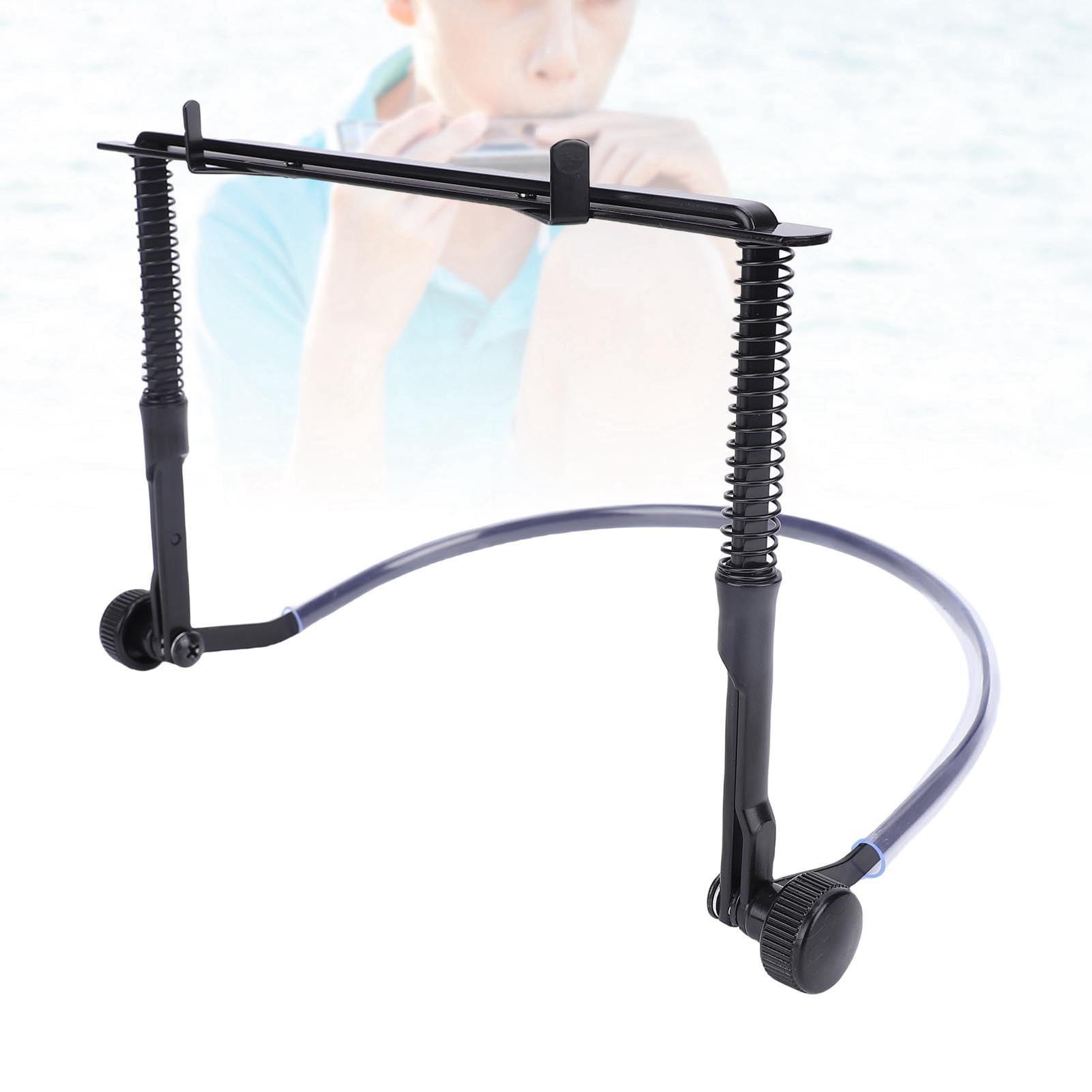 POENVFPO Soporte del Cuello de la Armónica, Soporte de Ajuste de ángulo Rápido de la Aleación para 10 y 24 Hoyos para Práctica