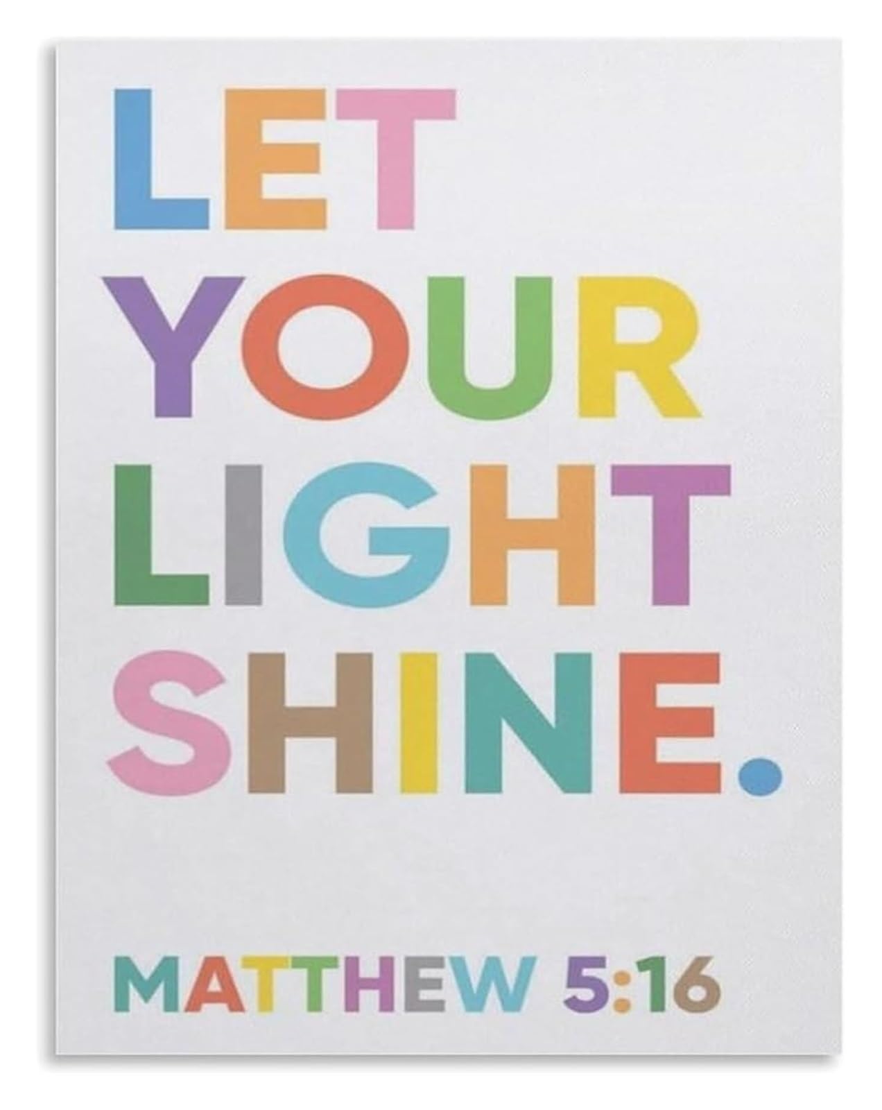 ZDVHOMCB Religious Wall-Art Let Your Light Shine Bible Verse Poster for Room Church Nursery Framed,16x24inch(40x60cm)