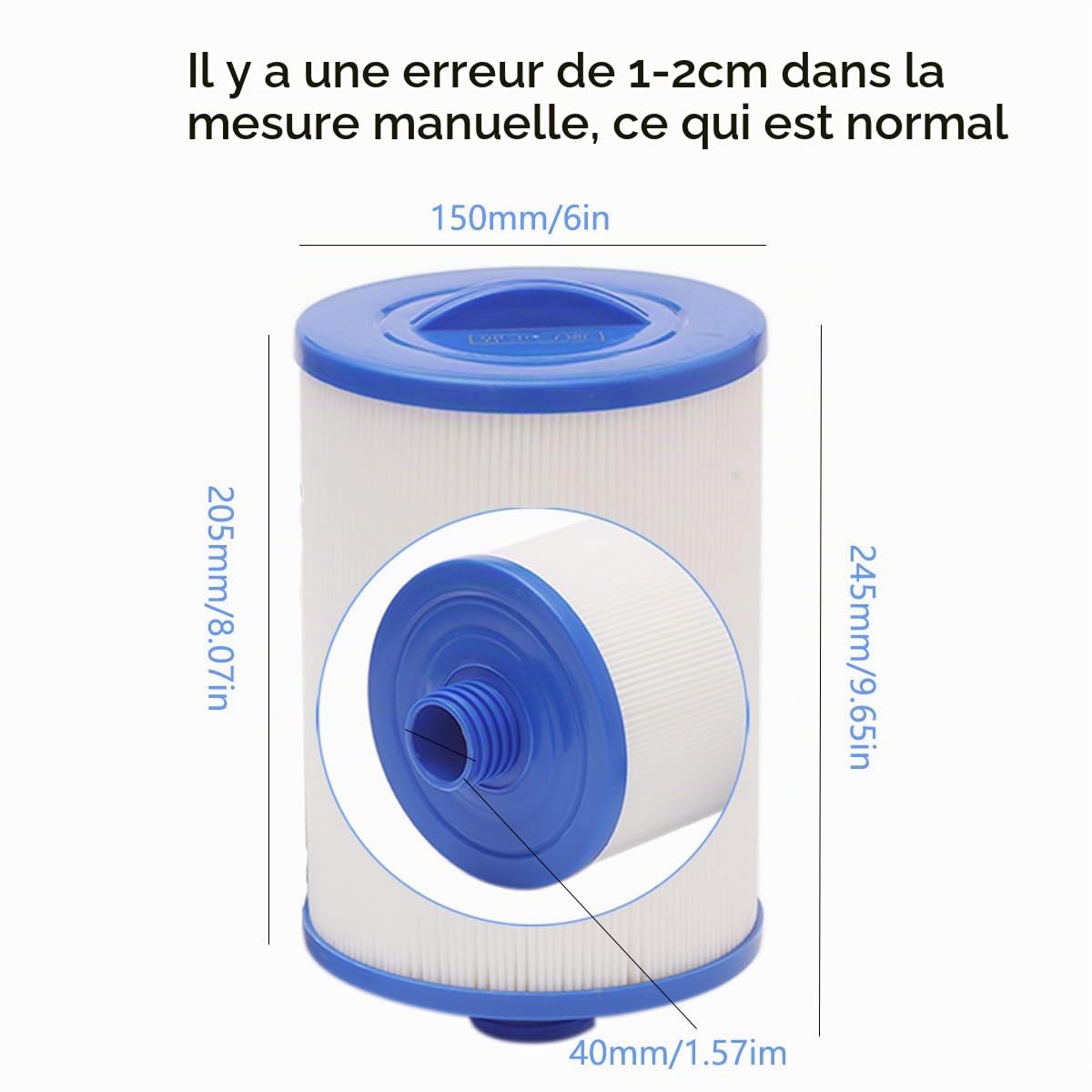 Filtres de Spa, 2Pcs Cartouche de Filtre de Rechange pour Spa Compatible avec Pleatco PWW50, Unicel 6CH-940, Filbur FC-0359, 45 Sq. Ft Cartouche filtrante pour Spa