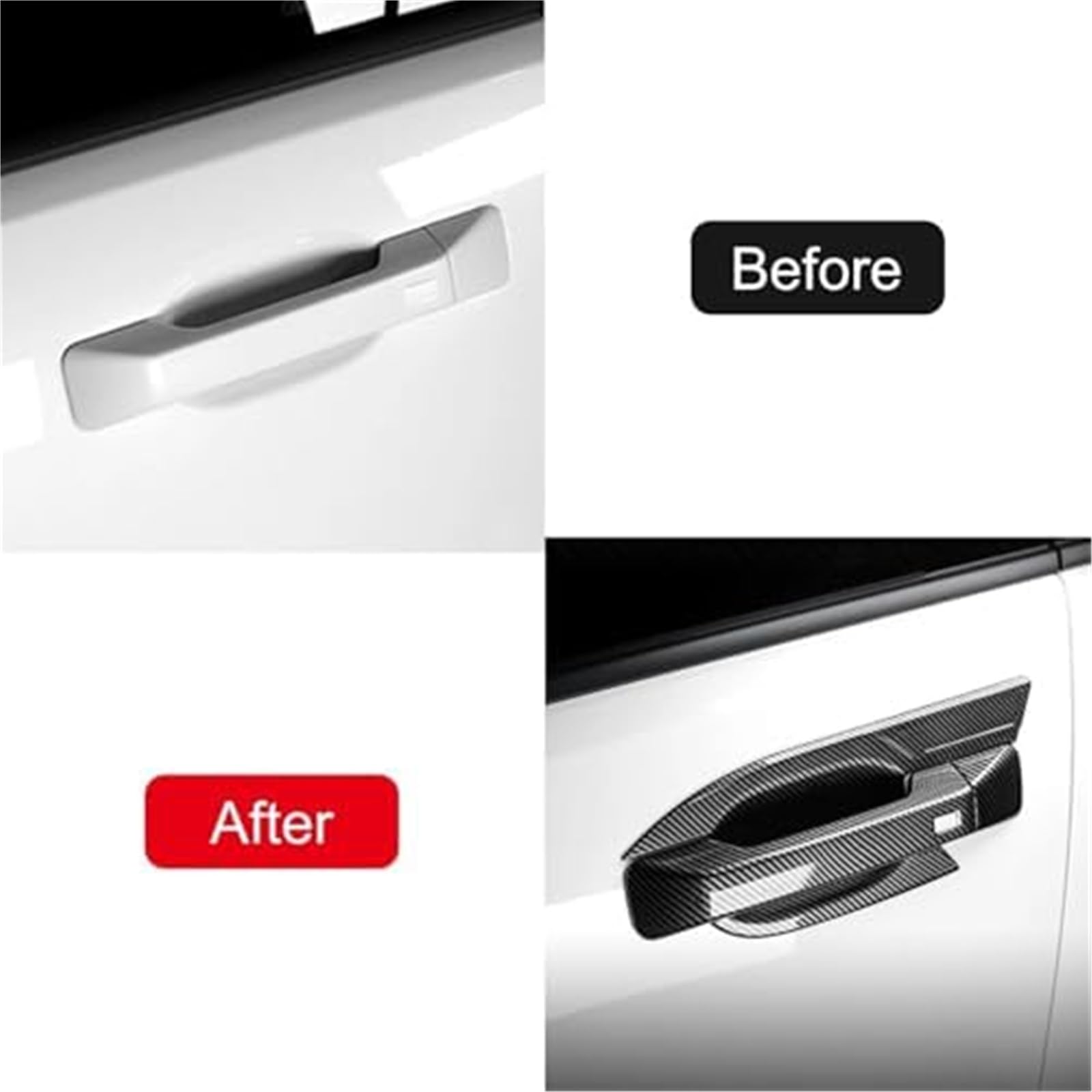 Osłona klamki zewnętrznej Zewnętrzna klamka dla drzwi samochodowych miska nakładka pokrywa tapicerka Decor Abs, Hyundai, Santa Fe 2024 2025(BLACK Handle Bowl 9)