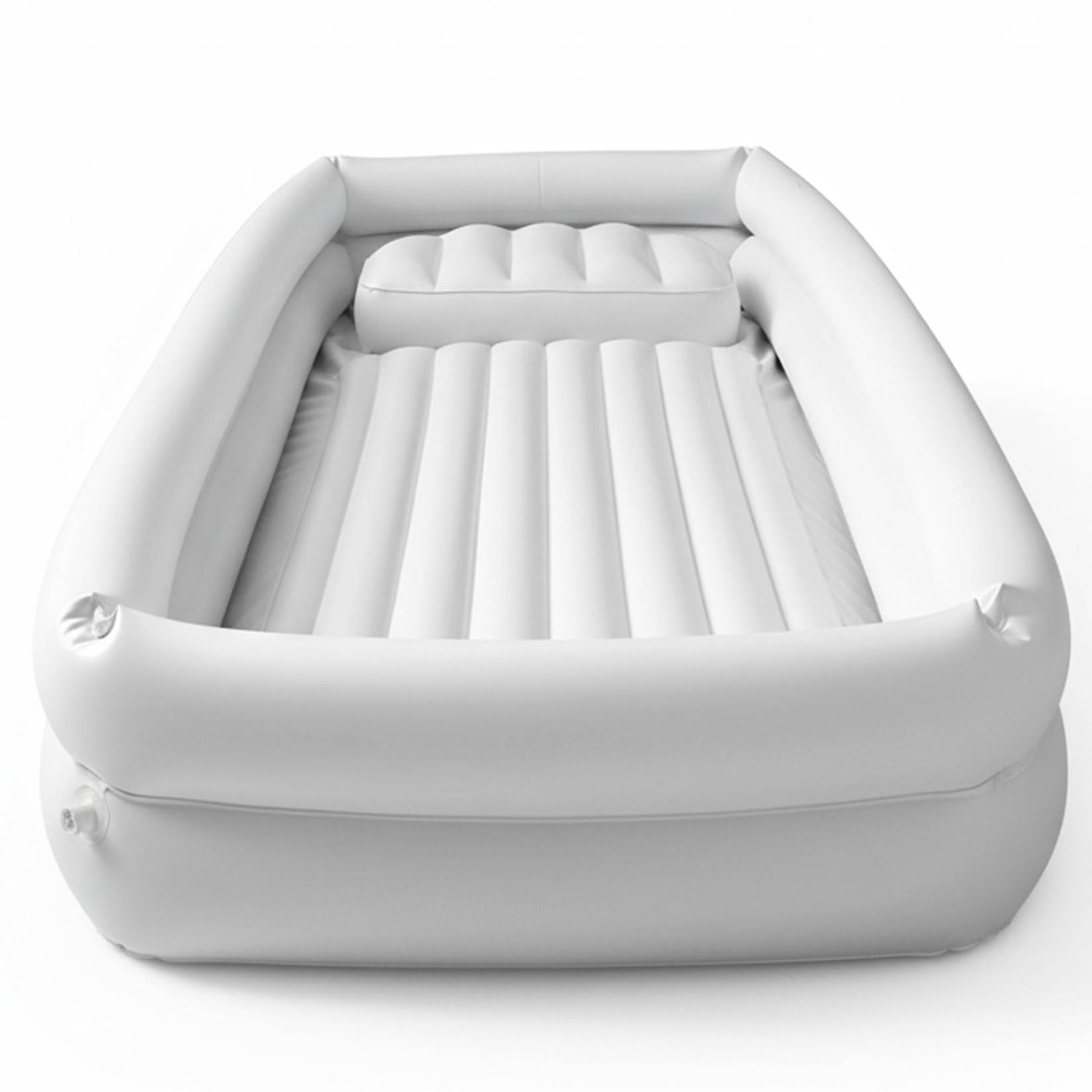 Bañera inflable, estación de lavado de cabello portátil para ducha junto a la cama, cómoda bañera para el cuidado de ancianos, uso doméstico para adultos y niños (blanco)