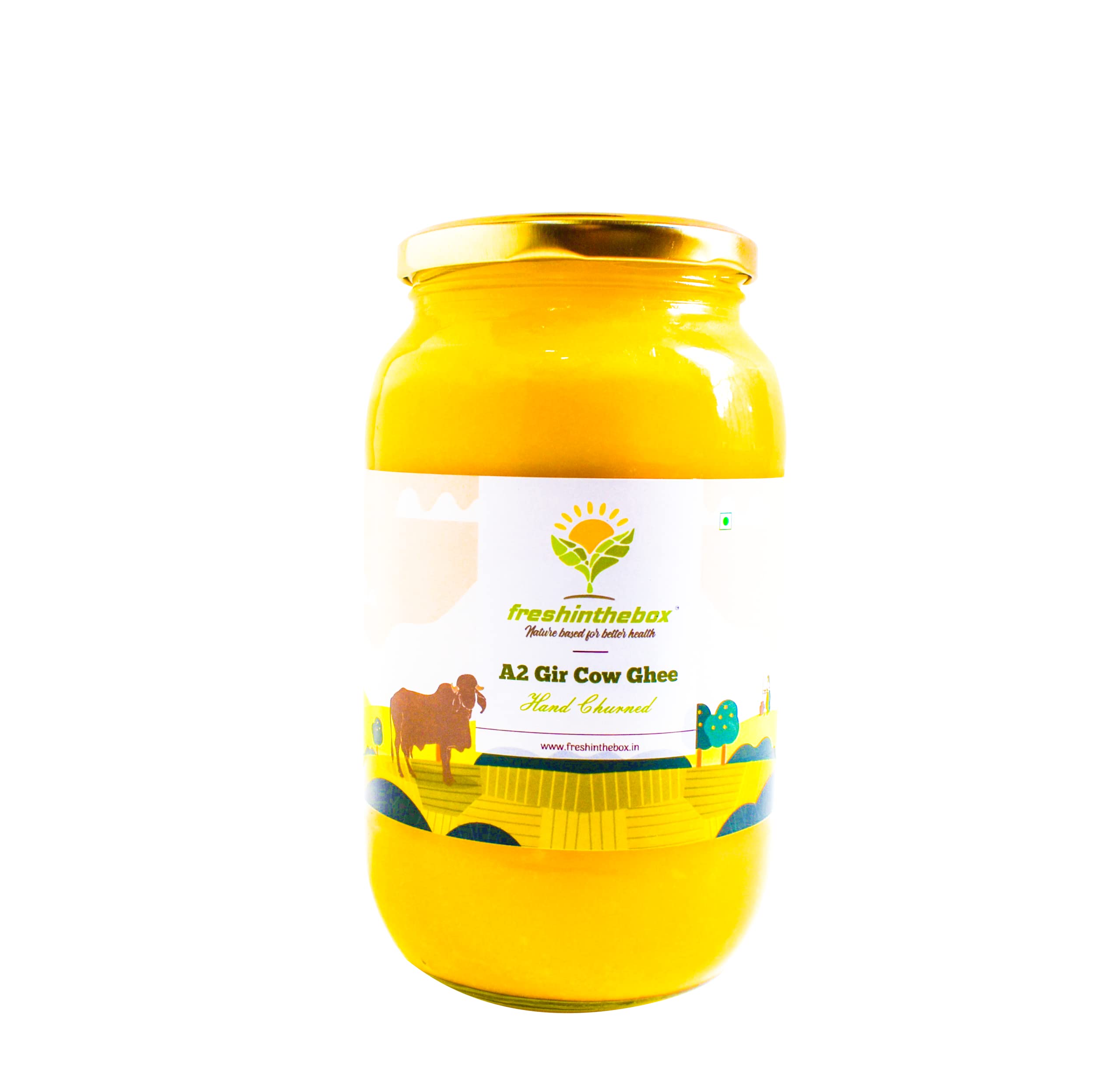 Buy A2 Gir Cow's Ghee 1000 ml Glass Jar Vedic Bilona Method Grass