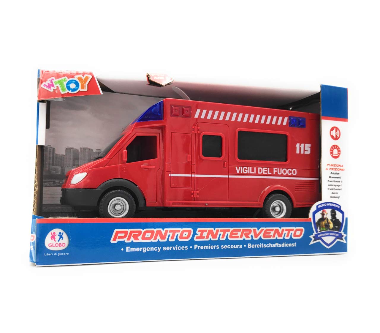 Buy GLB Large Light & Sound Fire Engine Emergency Van, Kids Emergency
