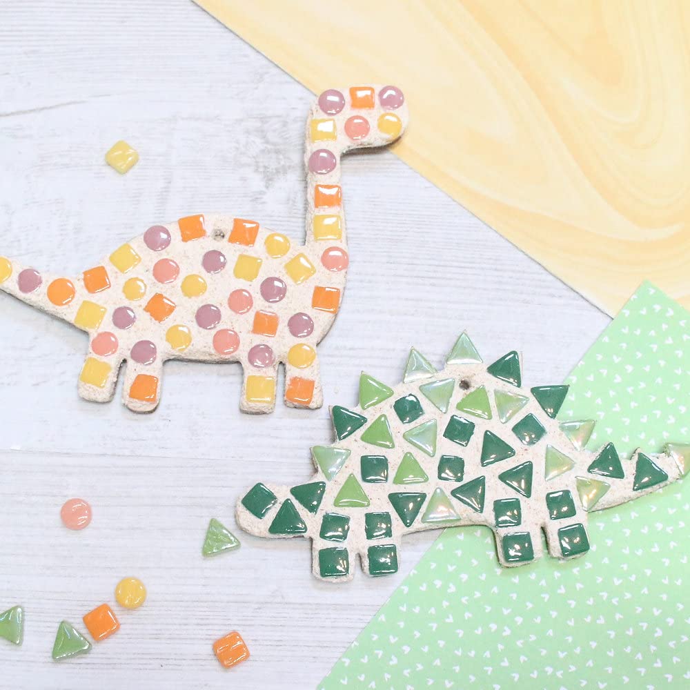 Crafty You Crafty Me - Dinosaur Decoration Mosaic Kit for Children, Fun Easy Craft Activity Gift, Made in UK.