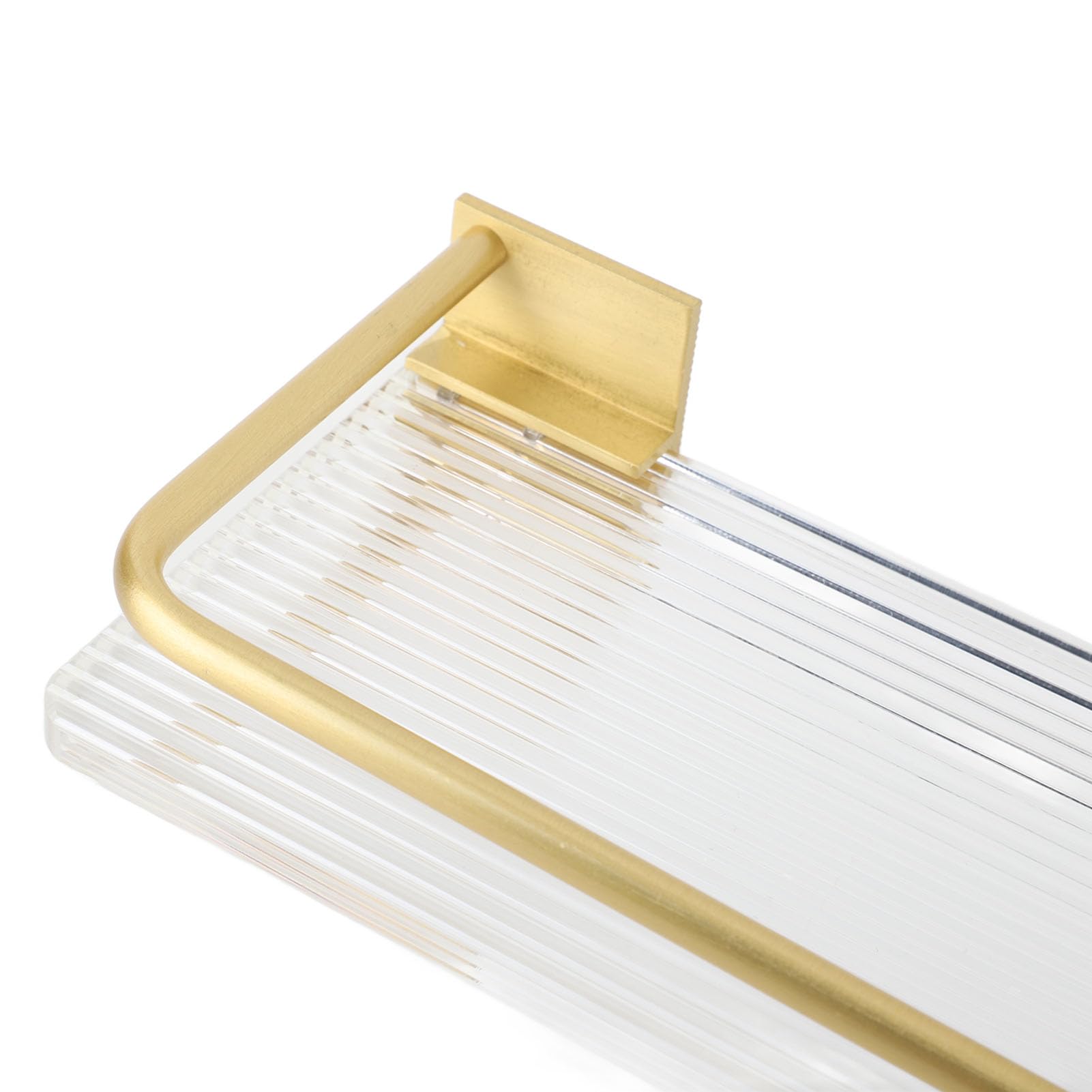 FTVOGUE Pływająca Półka, przestrzeń Aluminiowa Akrylowa Półka ścienna do Przechowywania w łazience 60 X 10 Cm, Organizer na Wieszaki ścienne do Kuchni Salon Blat Sypialni oszczędność Miejsca (GOLD)