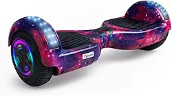 Egazza Hoverboard 6,5' com Bluetooth e Rodas LED Coloridas, Scooter de Equilíbrio Elétrica para Crianças e Adolescentes Cosmos Roxo