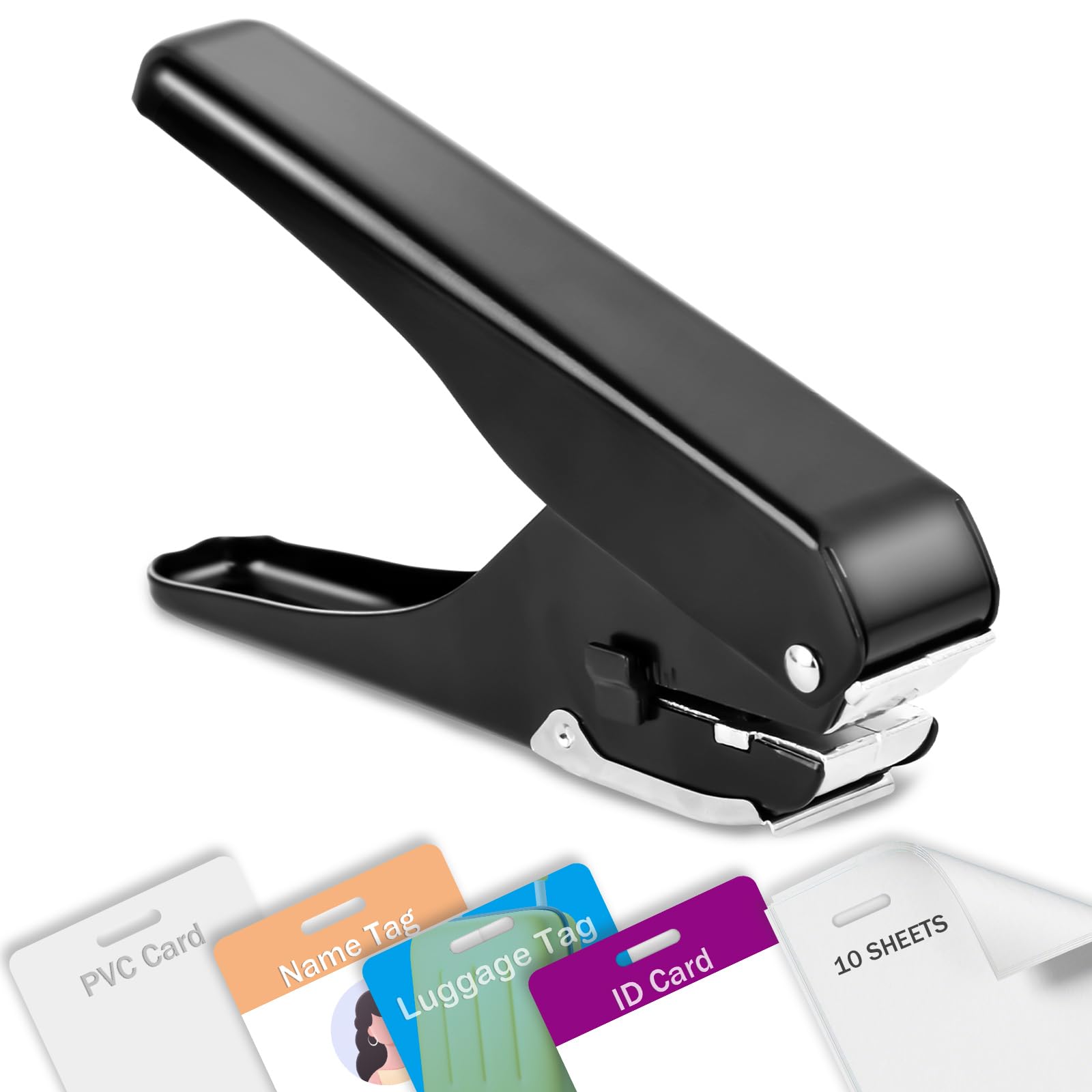 Zofly Heavy-Duty Slot Punch, Handheld Badge Hole Puncher, All Metal ID Card Puncher, Slotting Punch Tool for PVC ID Card, Luggage tag, Name Tag and Badge Holder