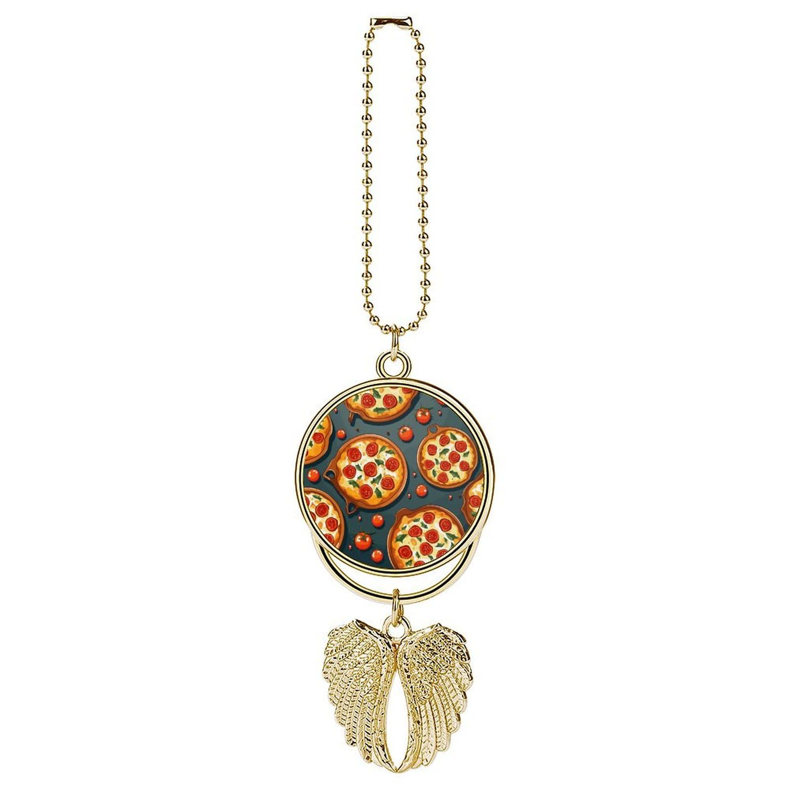 Pizza Food Car Pendant Hanging Swing Auto Rear View Mirror Hanging Car Rear View Mirror Charm Truck Hanger Ornament Charm for Car Rear View Mirrors Accessories