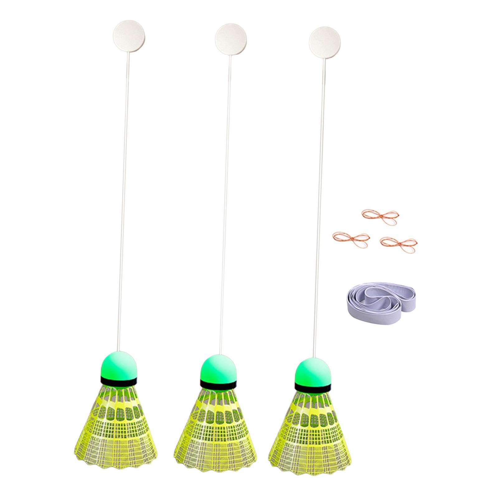 DYNWAVE Badminton Trainer with Badminton Portable Aid High Elastic Self Practice Trainer Self Training for Kids Adult Outdoor Sports, Glow Badminton