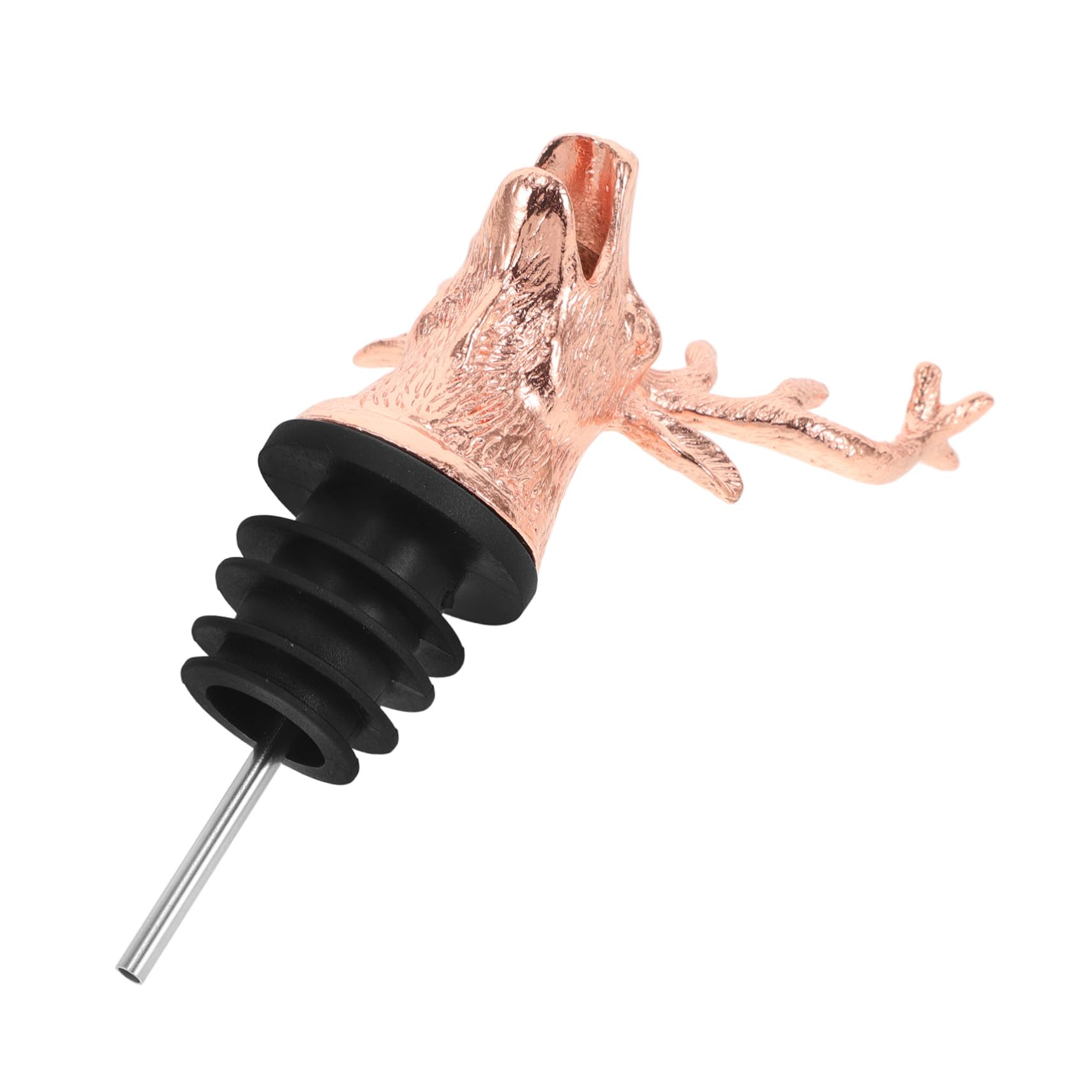 CONGARTENO Stainless Steel Deer Head Pourer Wine Bottle Spout Wine Pouring Device Metal Wine Pourer for Alcohol Bartender Accessories