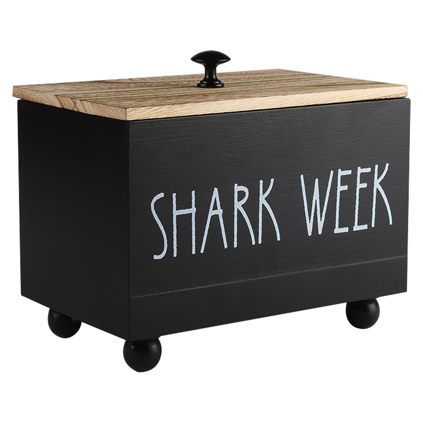 Gzsekken Tampon Holder for Bathroom with Lid,Shark Week Period Box Sanitary Products Organiser for Bathroom, 3 Compartment Feminine Products Box,Women Period Products Storage Container — image 1