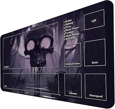 MTG Game Playmat, TCG Play Mat for MTG TCG 24 x 14 inches Trading Card Inked Game Playmats with Storage Bag Smooth Rubber Surface Battle Game