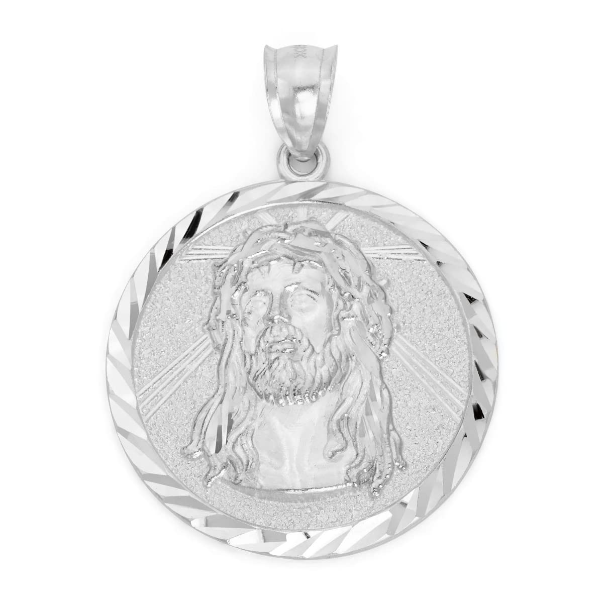 Golden Fire 925 Sterling Silver Jesus Head Medallion Pendant