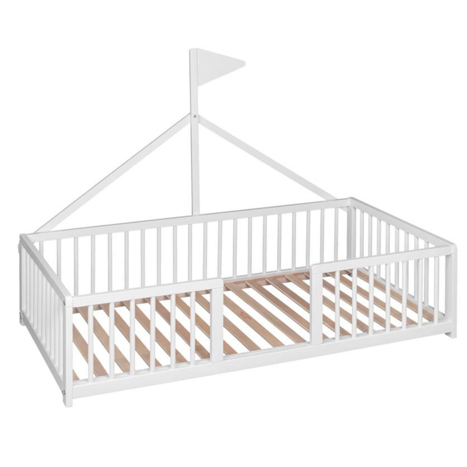 Apache Wonderland Montessori Teepee lit d'enfant 140x70 en hêtre et Blanc CoolDreams