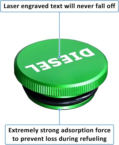 Miniatura 5 de WeiSen Tapa de combustible diésel magnética Ram Diesel Billet Tapa de combustible de aluminio compatible con Dodge Ram 1500 2500 3500 2013-2018