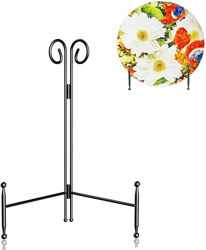 Miniatura 10 de hopeme Soporte de exhibición para platos, soporte de placa de 12 pulgadas para exhibir platos grandes, soporte de caballete pesado para marco de