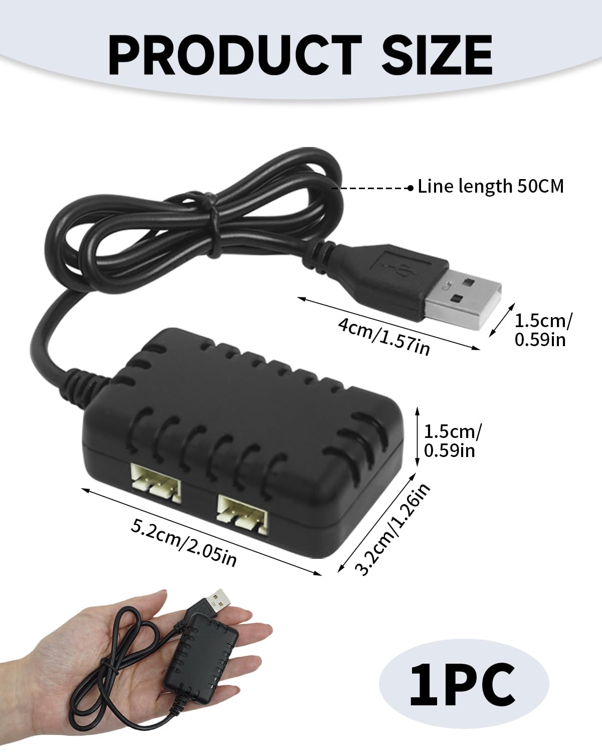 7.4V Lipo Ladegerät 2-in-1 USB - Balance Charger Für RC Autos & Drohnen