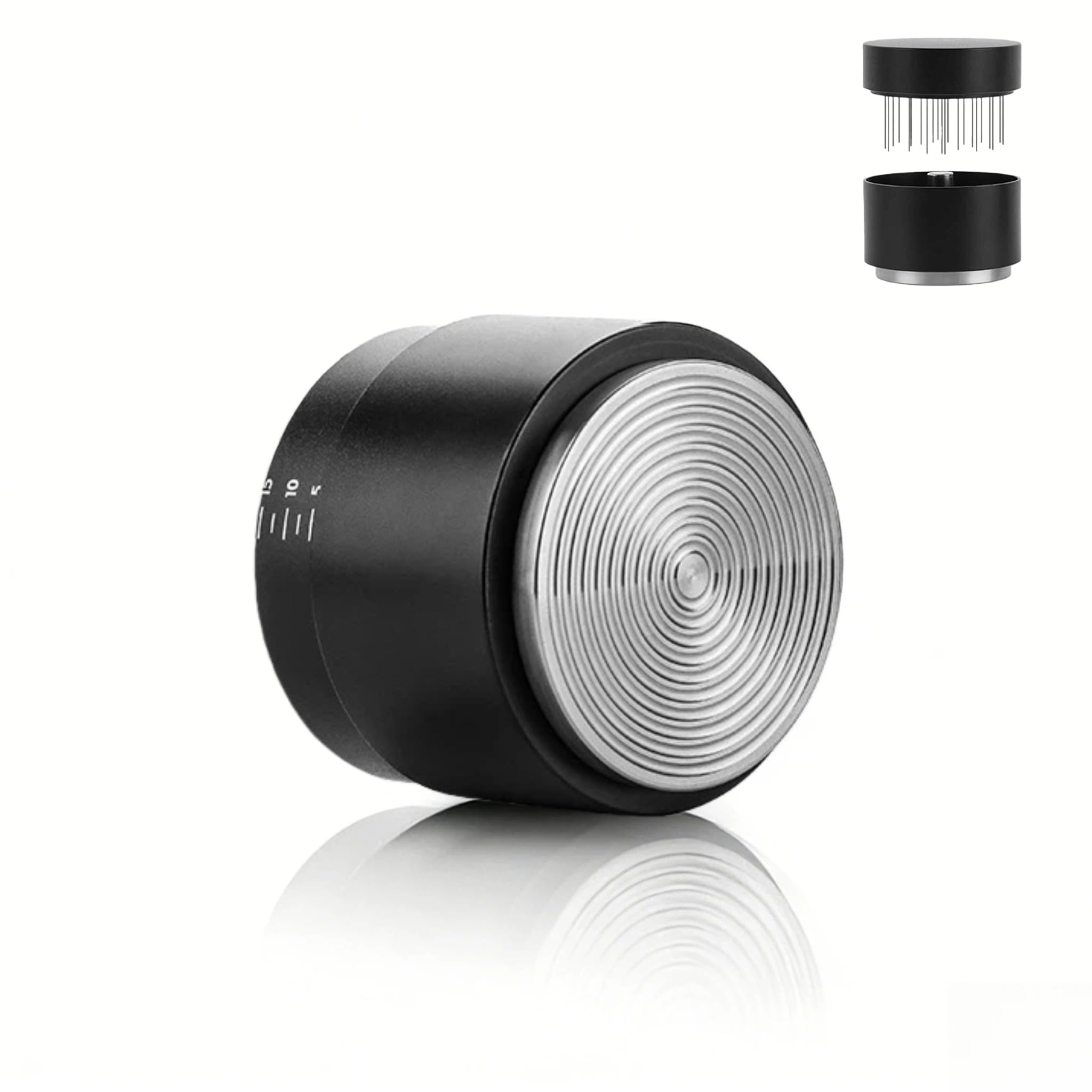 HARY Coffee Tamper 58mm Adjustable Depth Espresso Tamper 3-in-1 Coffee Distributor & Tamper WDT Tool Fits 58mm Portafilters Professional Coffee Accessories for Home & Café Use