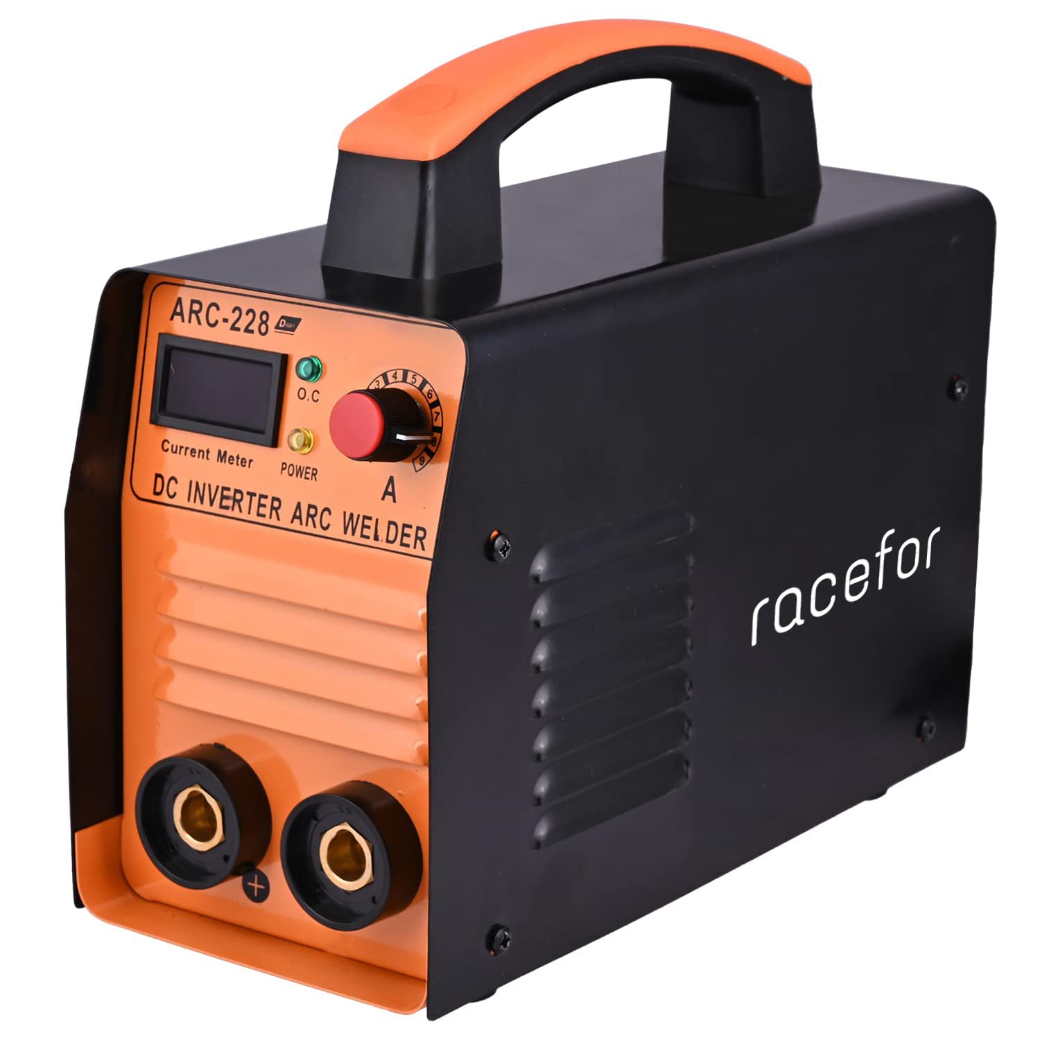 RACEFOR ARC 228D Portable Small 200 amp Single Phase DC Inverter Welding Machine with IGBT Technology, Anti Stick, Hot Start & Digital Display for Home & Professional Use (6 Months Warranty)