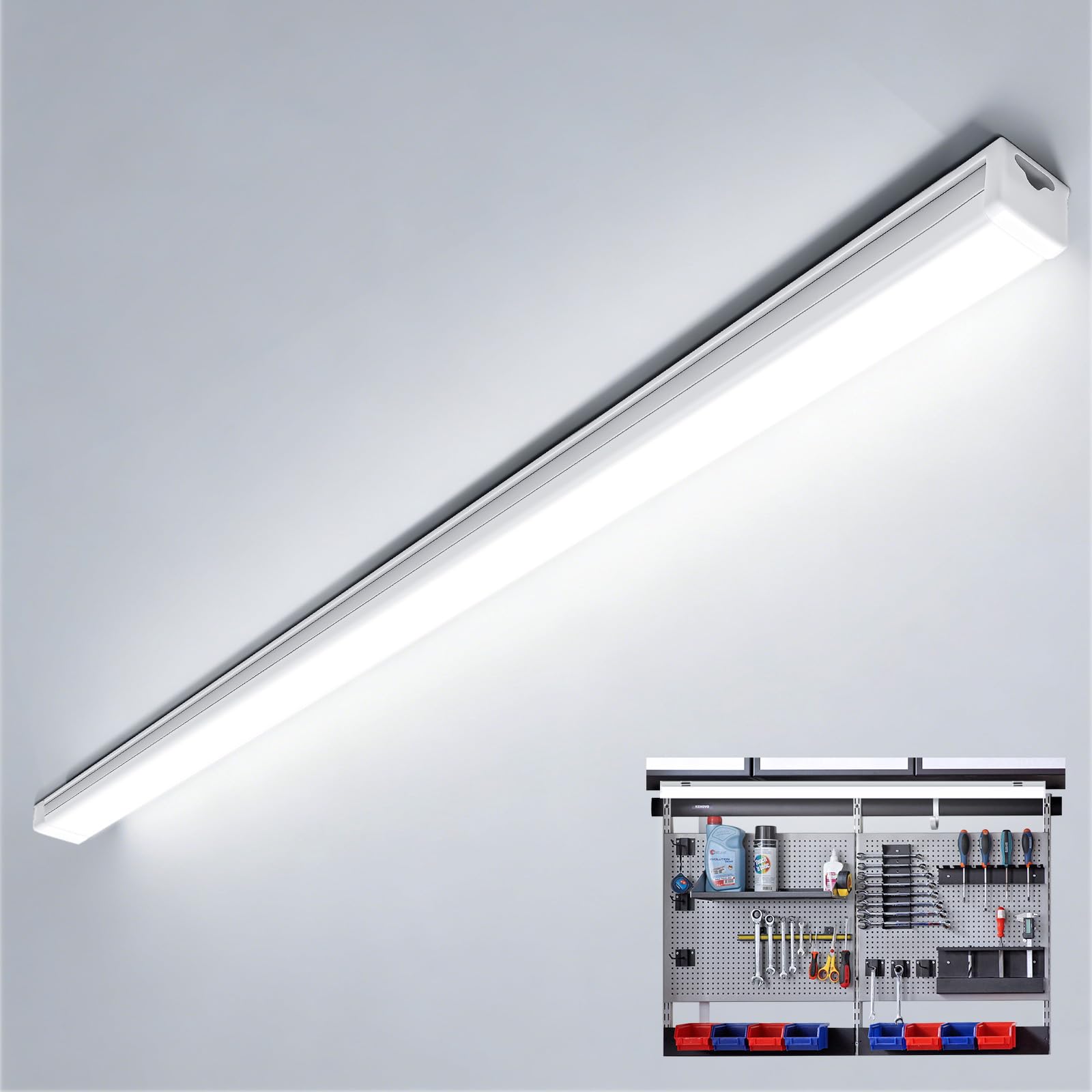 36W LED Tubo Fluorescente 120cm, 3996LM Lámpara LED de Techo, 6500K Blanca fría Led Tubo, IP65 Luz de Garaje, LED Batten Light para Sala Oficina Taller Almacén Baño Cocina Barra, 1pcs