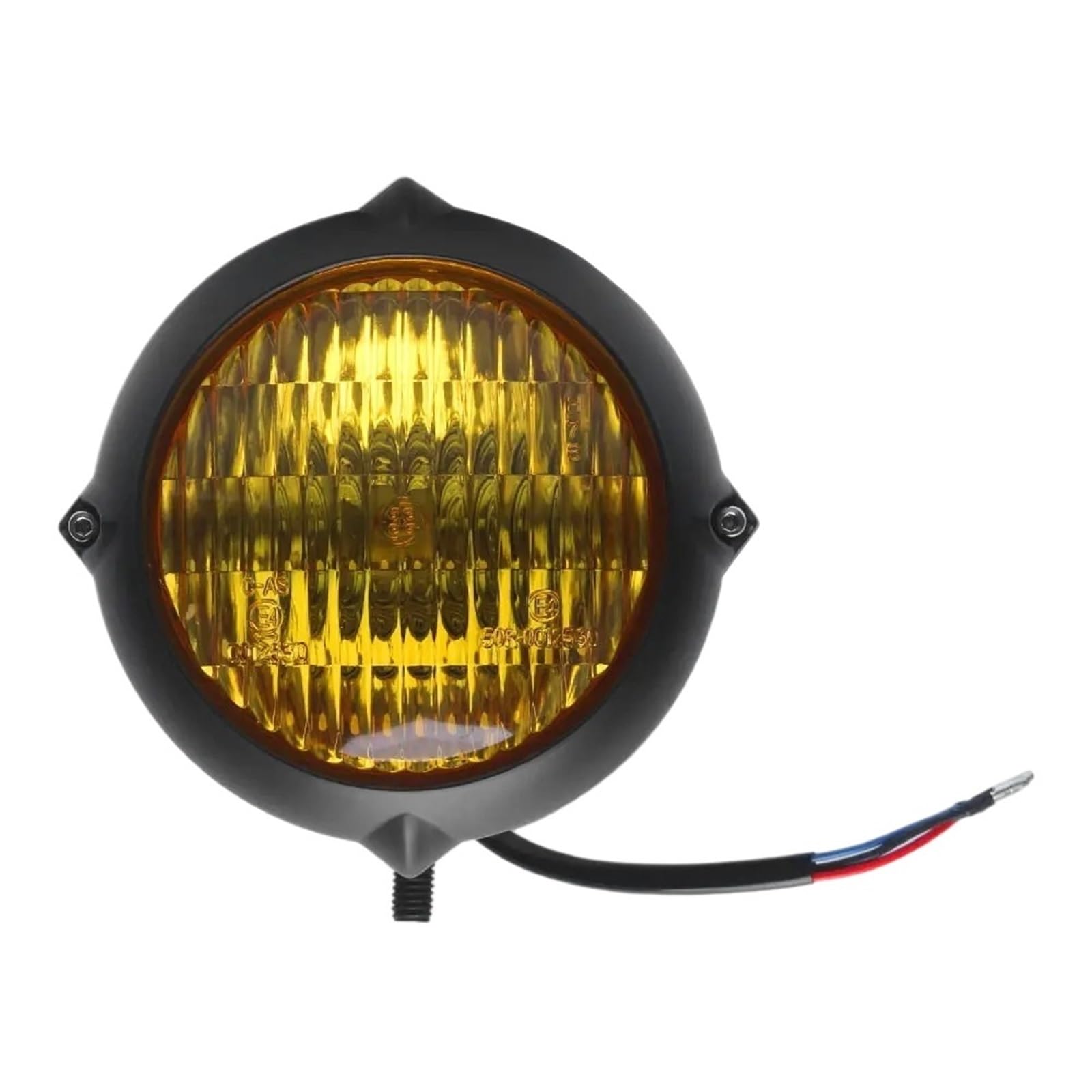Światło Do Jazdy Pasuje Do Harley Pasuje Do Pasuje Do Pasuje Do Suzuki Chopper 4.5 "Retro Hi/Lo Beam Lampa Czołowa Moto Przednia Dioda Led Dirt Bike Reflektor(Black and yellow)