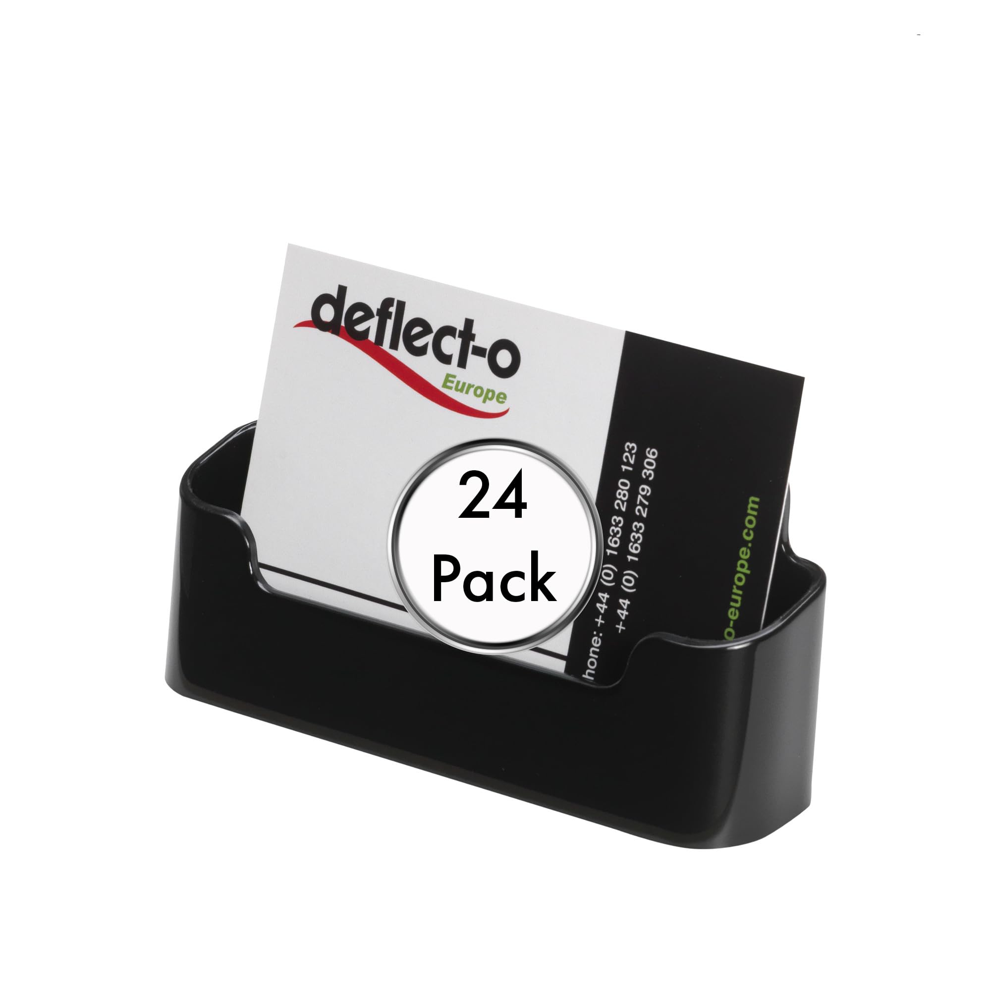 Deflecto Pack of 24 Single Pocket Landscape Countertop Business Card Holders for Desk in Black - Card Holders