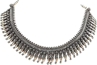 Necklace oxidised silver necklace for women fashion traditional necklace Indian jewelry tribal inspired antique silver Choker jewellery