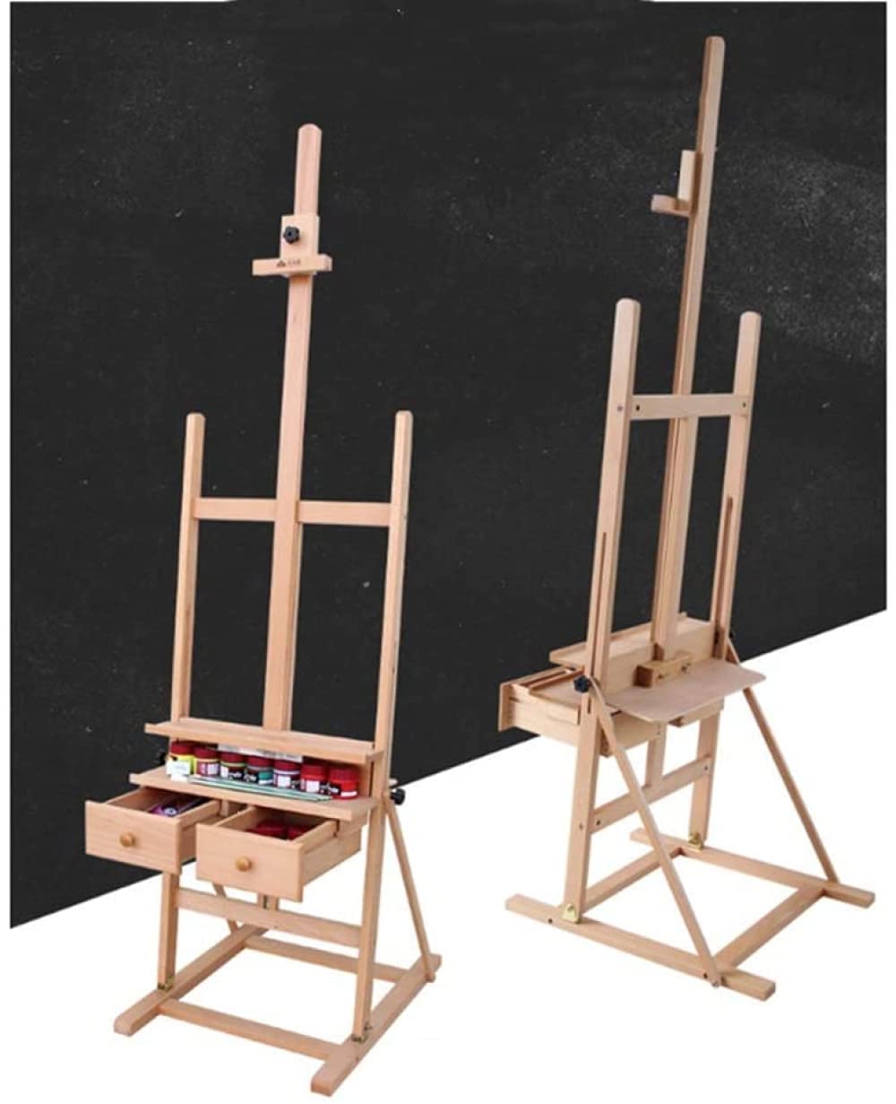 CLQ Staffeleien Holz Staffelei Mit Schubladenmalerei Und Display Artist Staffelei Für Tragbare Skizzenzeichnung Und Malerei Für Künstler Und Maler