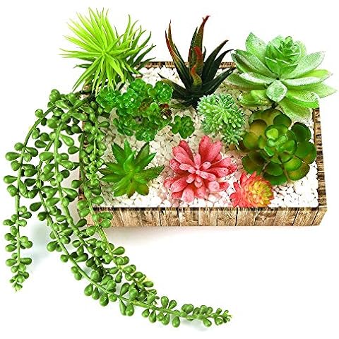 KUUQA 10 suculentas artificiales sin macetas Cover
