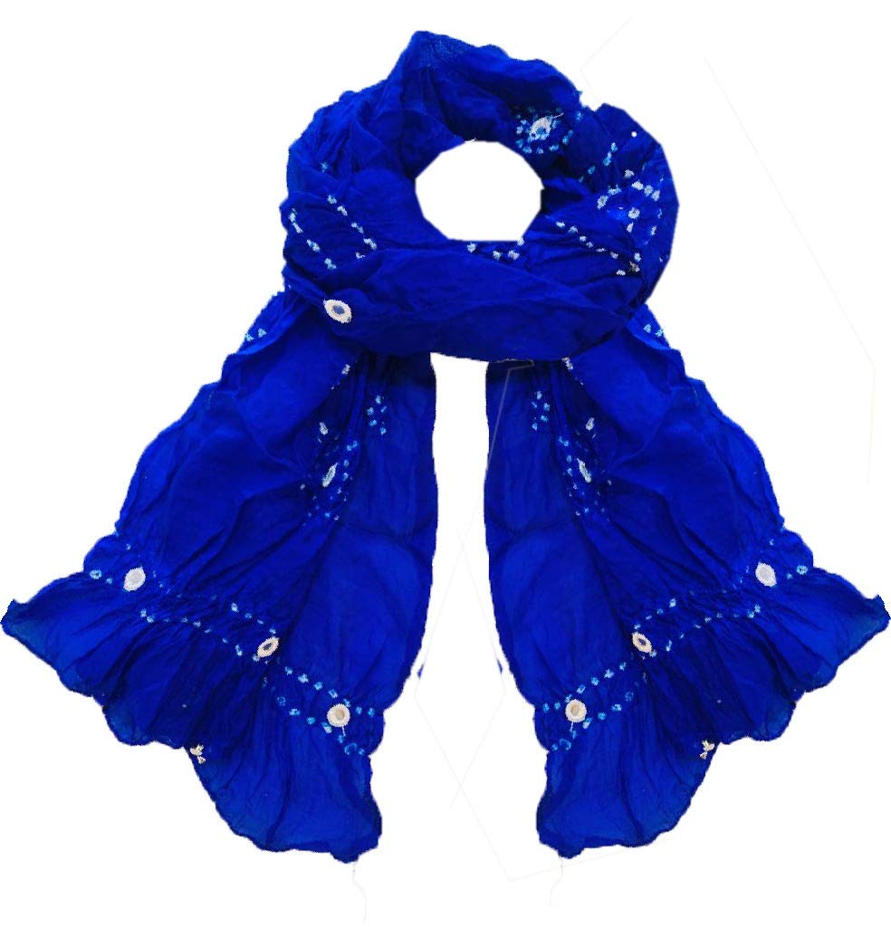 anupam enterprises Anupam Enterprise Rajasthani Traditional Bandhani Bhandej (Tie & Dye) Taffeta Silk Dupatta With Mirror And Ghunghuru Work ; Use as Chunni, Stole, Hijab, Neck Head Wrap, Sarong, Veil for Girls & Women-picture-43