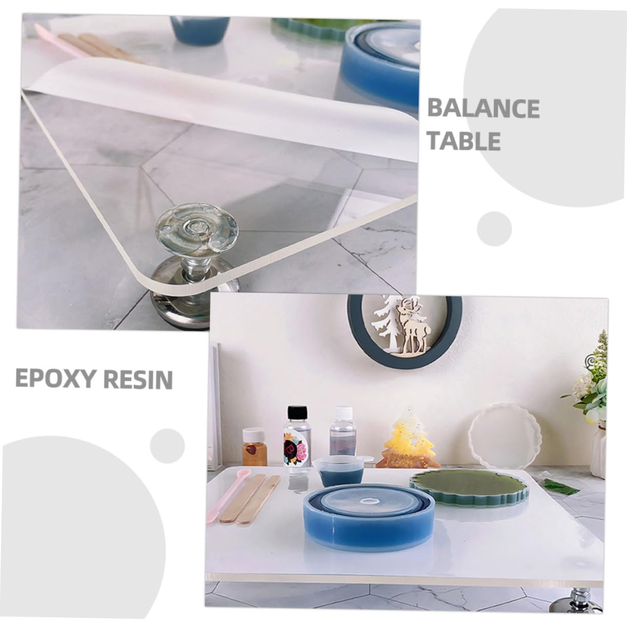 Verstellbare Nivellierplatte aus Acryl mit Höhenverstellbarer Selbstgemacht Funktion und Weißem Design für Büro und Studium zur Präzisen Epoxidharz Tischplatte