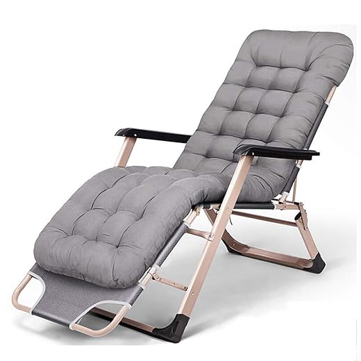 Sun Loungers for Garden, Recreational Recreational Recreation Lounger Folding Sun Lounger Aluminium Frame Tripod Lounger with 5 cm Thick Mattress Removable Pillow Load 200 kg