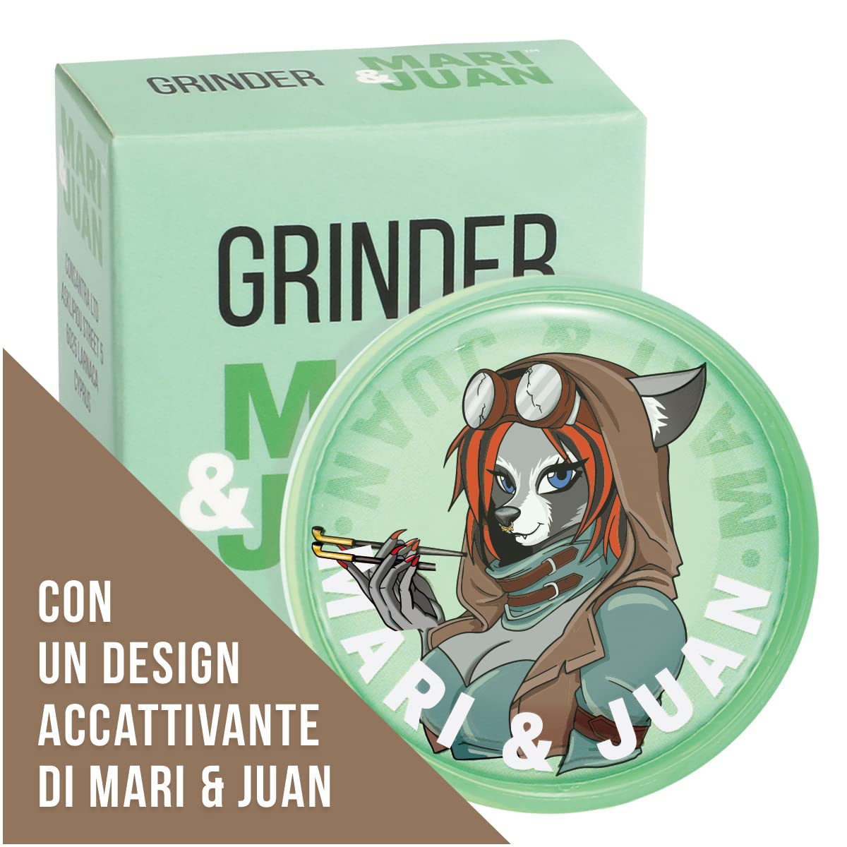 Grinder Macinaspezie Mari &amp; Juan - 2 Pezzi In Plastica, Verde, Per Erbe E Spezie