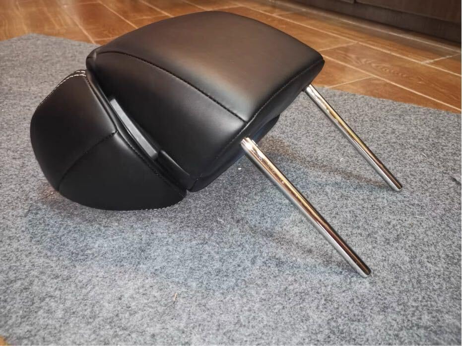 Amazon.co.jp: 汎用 大型ヘッドレスト 2個セット ブラックレザー  