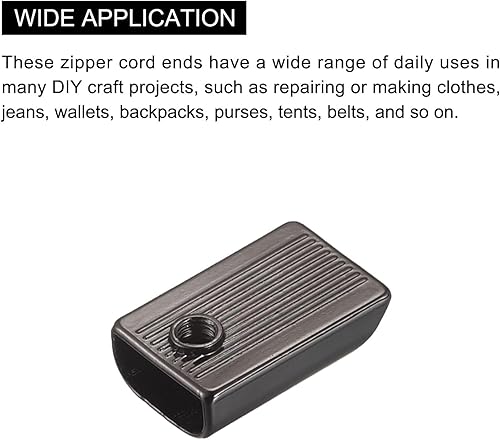 Miniatura 9 de uxcell 30 tapones de metal con cremallera, extremos rectangulares de repuesto para clip trasero con tornillo para manualidades, bolsa, equipaje,