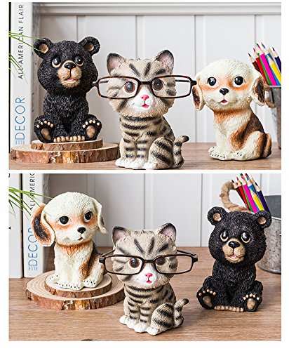 Rocktrend Home Decor Desktop Accessory Lovely Animal Black Bear Shape Resin Eyeglasses Sunglasses Holder Spectacle Display Stand #TOP2