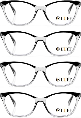 LUFF 4 pares de gafas de lectura anti azul luz ordenador gafas Nerd Reader