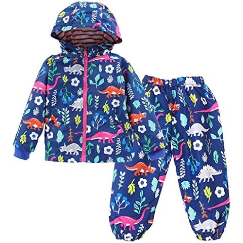 LZH Waterproof Dinosaur Raincoat and Trousers Set Cover