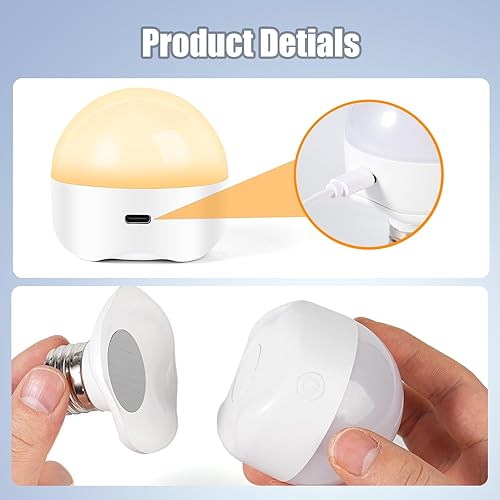 Miniatura 6 de Bombilla recargable, bombilla LED portátil con control remoto, temporizador, batería y 3 temperaturas de color, bombilla de emergencia de respaldo