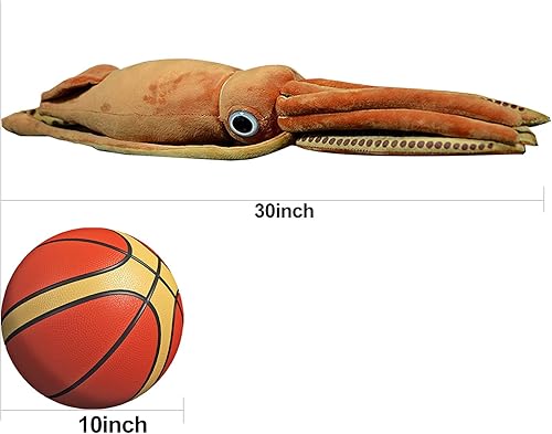 Miniatura 6 de ZHONGXIN MADE Juguete de peluche de calamar de simulación, animal de peluche suave de sepia, juguete suave de 30 pulgadas para niños